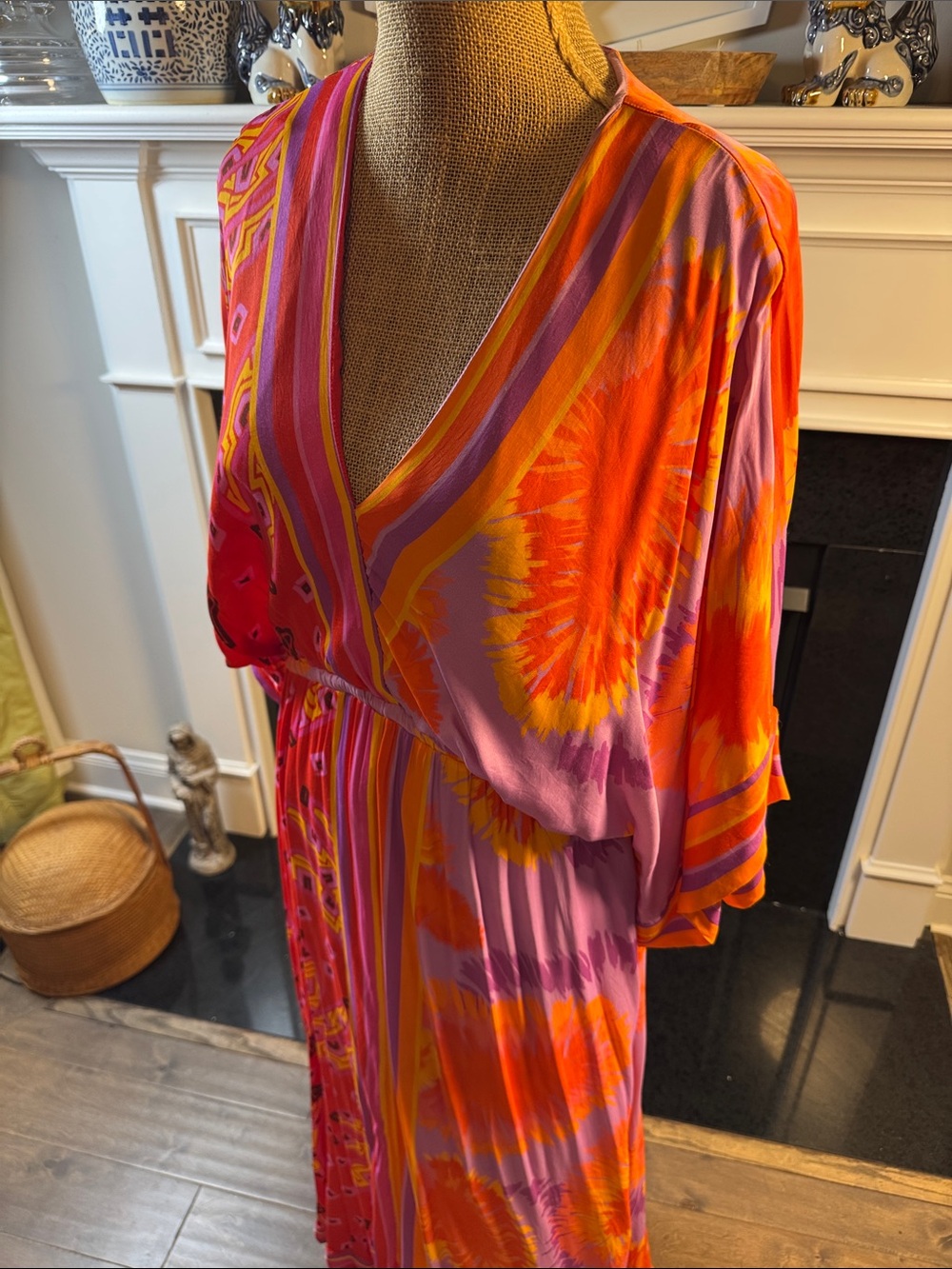Farm Rio Vibrant Multi-Color V-Neck Maxi Dress - Picture 2 of 4